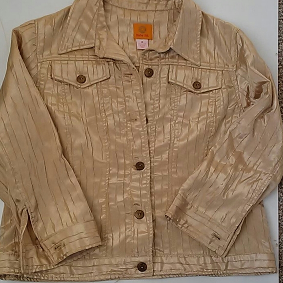 Ruby Rd. Jackets & Blazers - Gold Metallic RUBY RD Denim Style Jacket